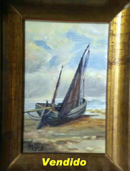 La barquita Oil Panel Marine Painting