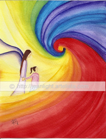 Ángel del Amor por la vida Watercolour Card Figure Painting