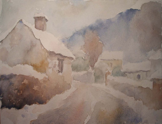 Paisaje nevado Watercolour Paper Landscaping