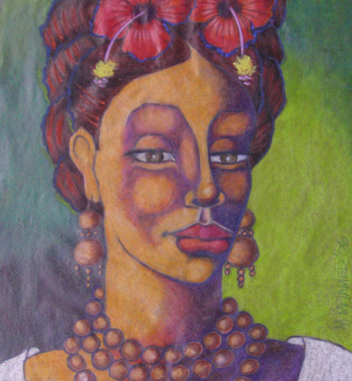 Moraiva ataviada a lo Frida Kahlo Mixed Media