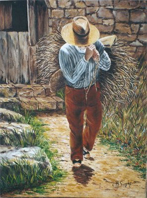 leñador Oil Canvas Figure Painting