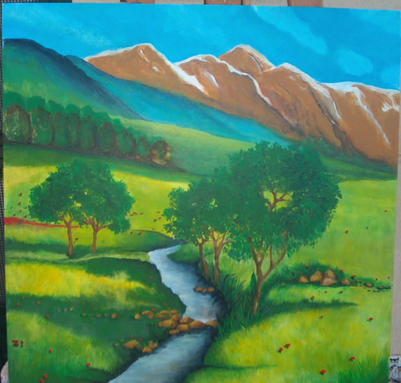 Paisaje montañoso Acrylic Canvas Landscaping