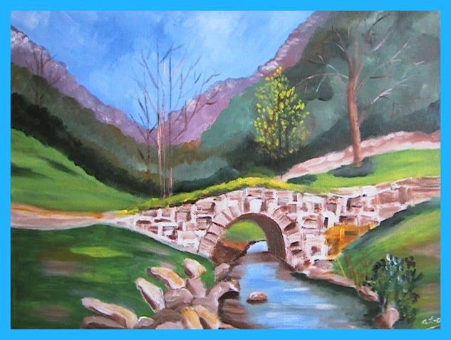 Ponte romana Oil Canvas Landscaping