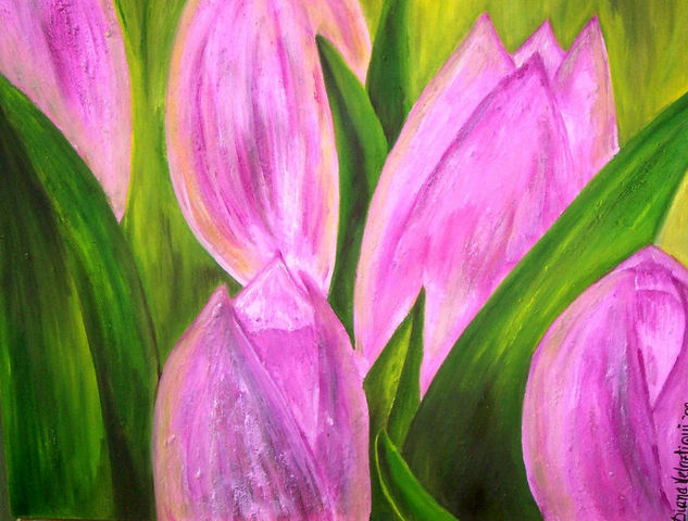 tulipanes Oil Canvas Floral Painting