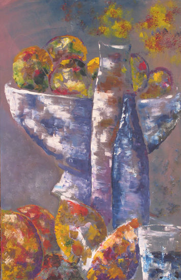 BODEGÓN CRISTAL 1 Oil Canvas Still Life Paintings