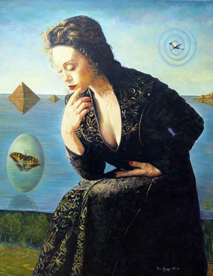 Gloria meditando Óleo Lienzo Retrato