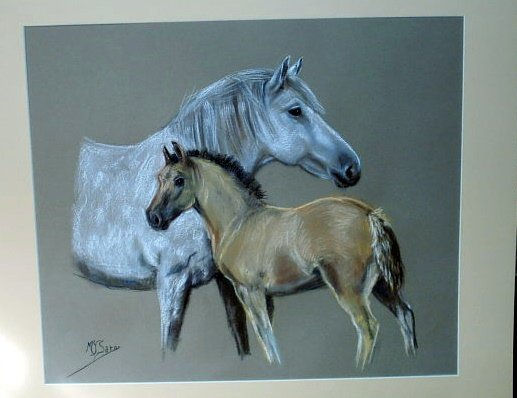 "Madre e hijo" Pastel Papel Animales