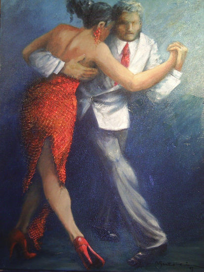 Ese es el tango Óleo Lienzo Figura