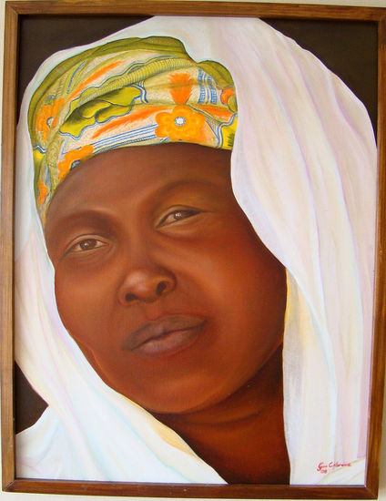 Negra Madre Óleo Lienzo Retrato