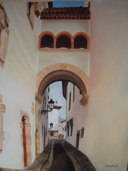 Calle de Sitges Pastel Papel Paisaje