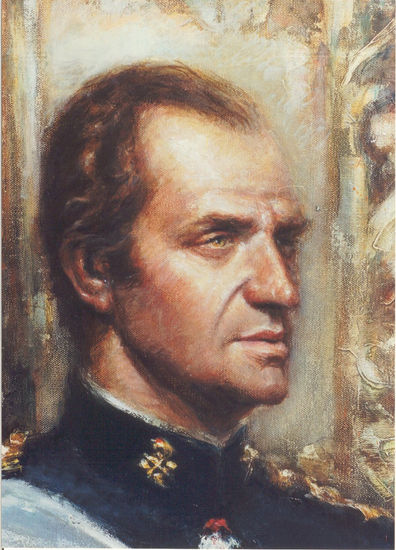 El Rey D.Juan Carlos I (Detalle) Oil Canvas Portrait