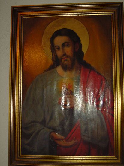 Sagrado Corazon de Jesus Oil Canvas