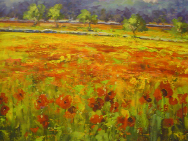 Campo de amapolas Oil Canvas Landscaping