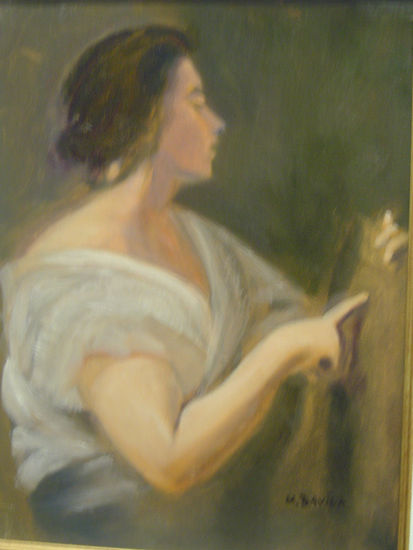 Señora leyendo Oil Canvas Figure Painting