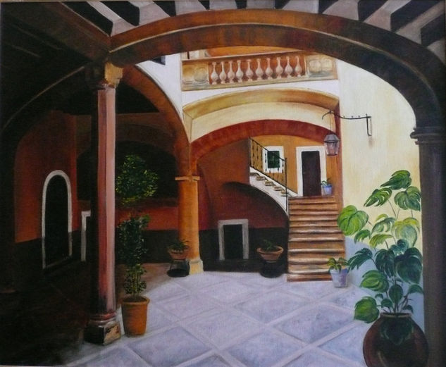 Patio Mallorquín Oil Canvas Landscaping