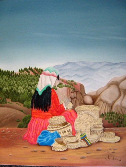 La tarahumara Óleo Lienzo Figura