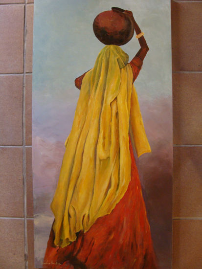 Colores de África Acrylic Canvas Figure Painting