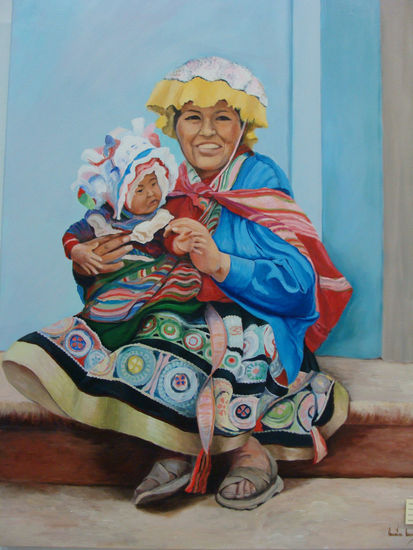 Peruana I Acrylic Canvas Figure Painting