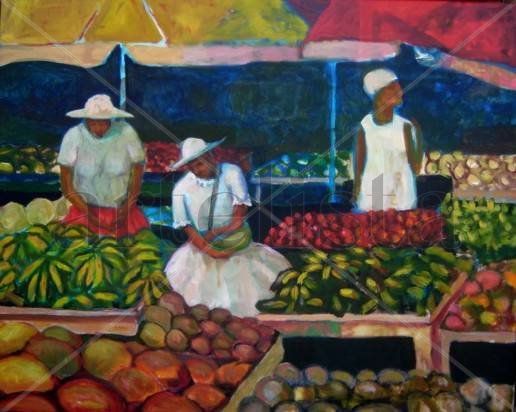 Mercado caribeño Acrylic Canvas Landscaping