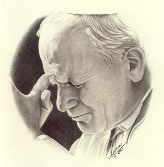 Perfil Wojtyla - Papa Juan Pablo II Grafito