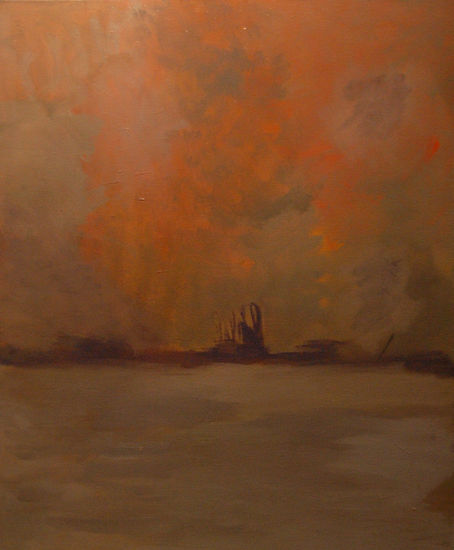 Atardecer Oil Canvas Marine Painting