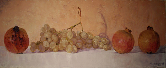 uvas y granadas Oil Canvas Still Life Paintings