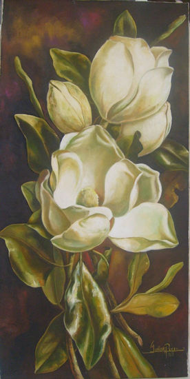 magnolia Oil Canvas Floral Painting