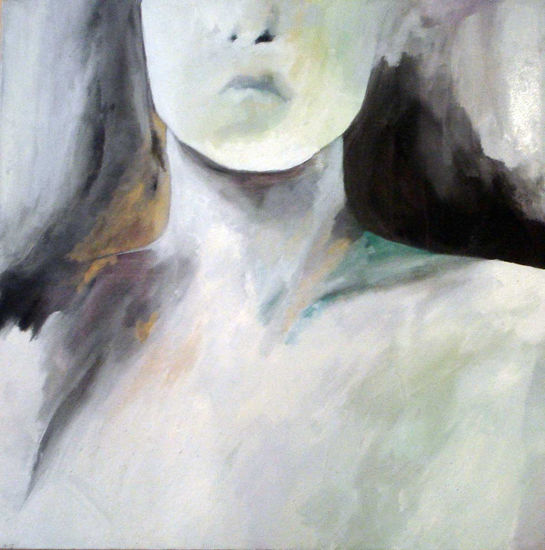 En blanco Oil Canvas Portrait