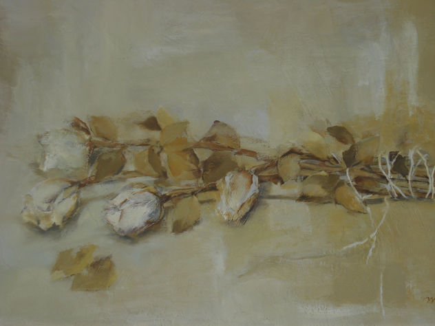 rosas blancas sobre el meson