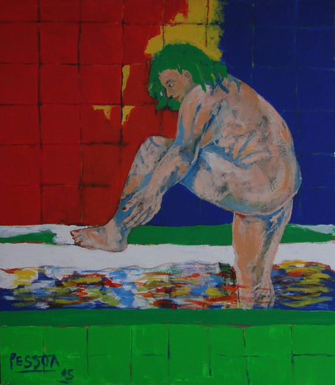 el baño II Acrylic Textile Figure Painting