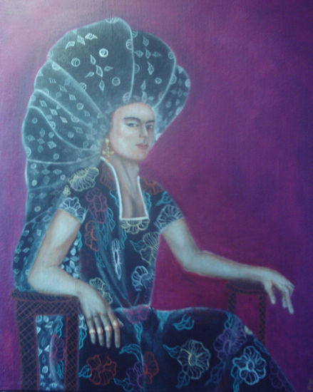 Mala,mala, vestida de Tehuana Oil Canvas Landscaping