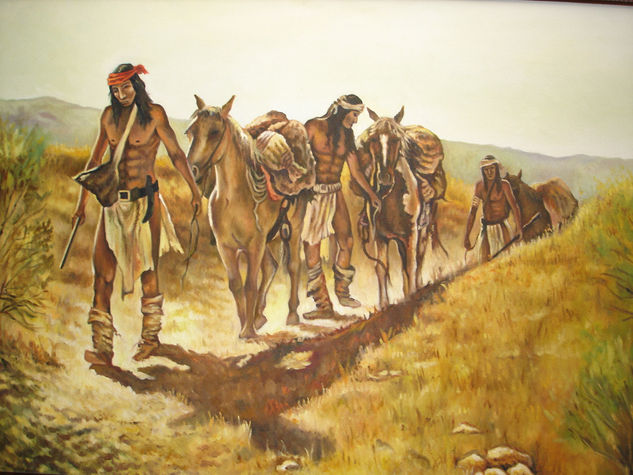 Regreso de los Apaches Oil Canvas