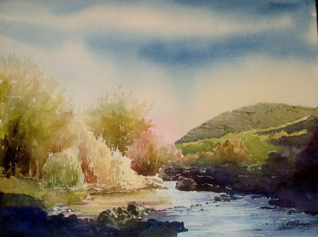 Río Guadalimar Watercolour Paper Landscaping