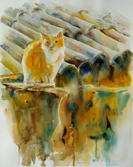 Gato Watercolour Paper Animals