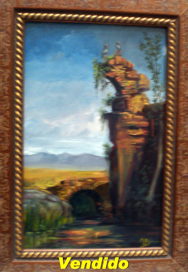 "Las cigüeñas" Oil Panel Landscaping