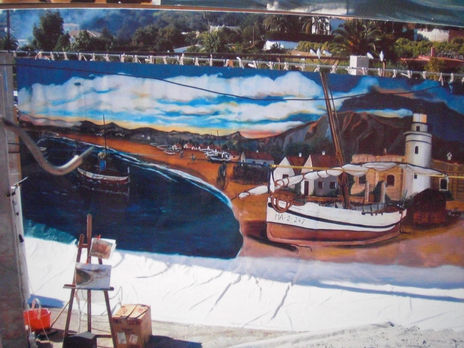 Telón "hacia la mar"