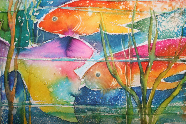 Peces de colores Oil Canvas Landscaping