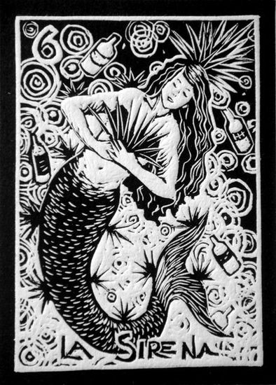 La Sirena Linocut