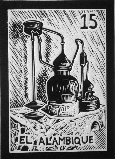 El alambique Linocut