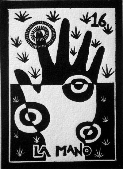 La mano Linocut