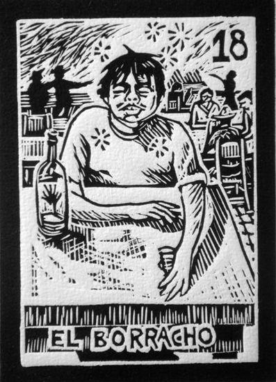 El borracho Linocut