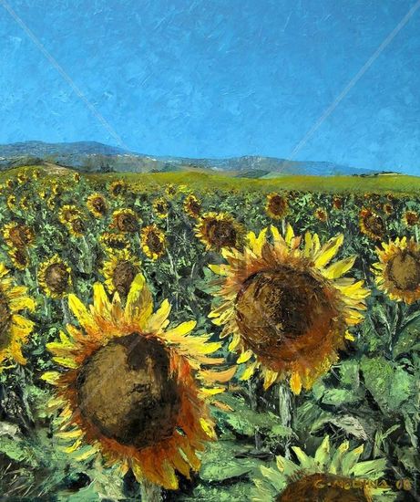 "Girasoles" Óleo Lienzo Paisaje