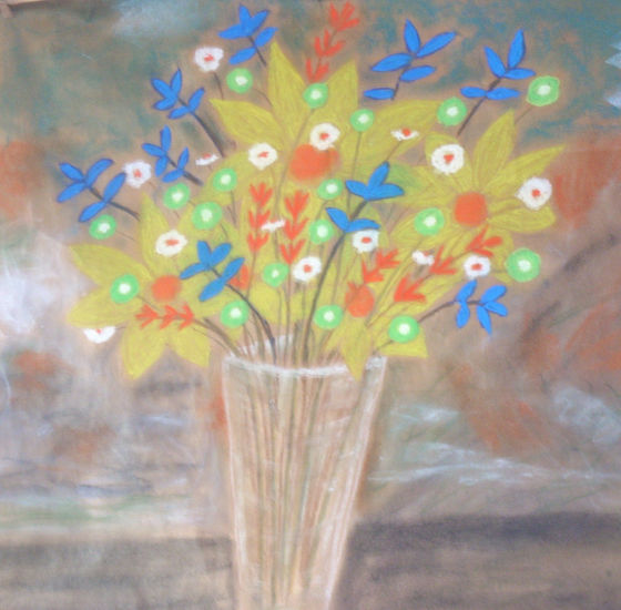 Flores para mi Madre Pastel Paper Floral Painting