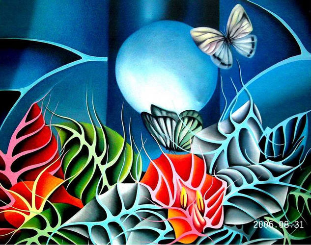 Nocturno Oil Canvas Floral Painting