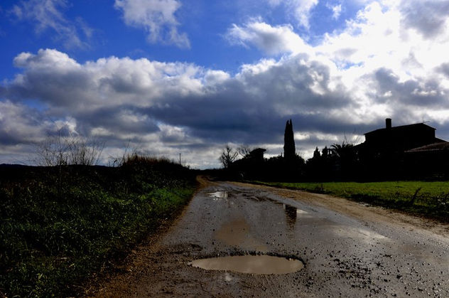 nubes en el camino