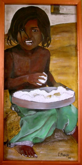 COMIENDO Mixed media Canvas Figure Painting