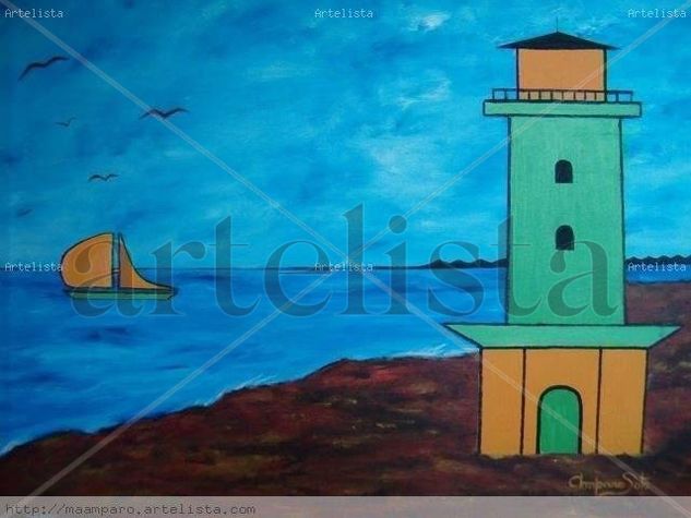 El farito de Canet Oil Canvas Landscaping