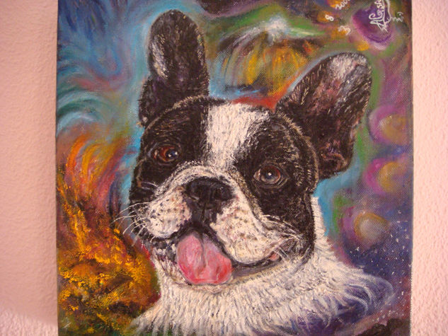 BULLDOG FRANCES Oil Canvas Animals