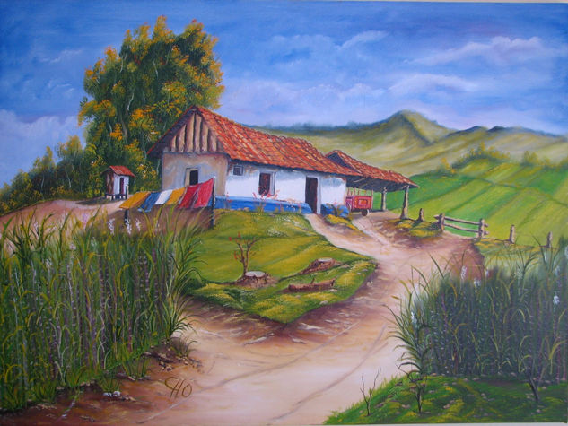 Casa del cañal Oil Canvas Landscaping