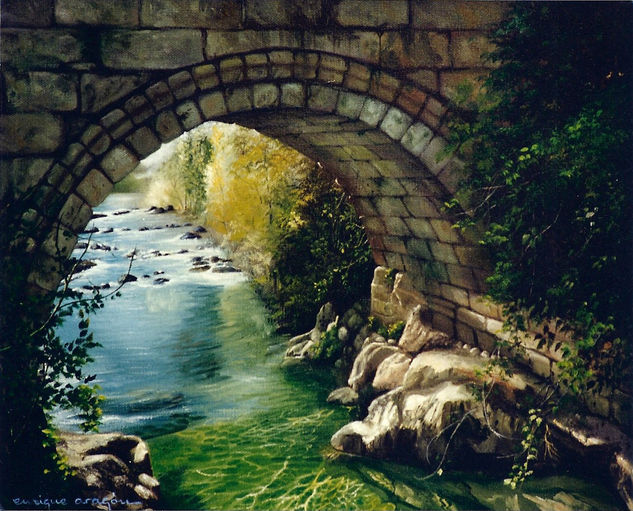 Puente de Las Herrerías Oil Canvas Landscaping